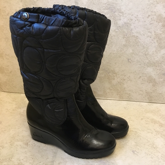 NEW COACH CANTINA QUILTED BOOTS IN BLACK size 6.5 - Picture 3 of 12